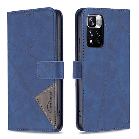 Handytasche Stand Schutzhülle Flip Leder Hülle B08F für Xiaomi Mi 11i 5G (2022) Blau