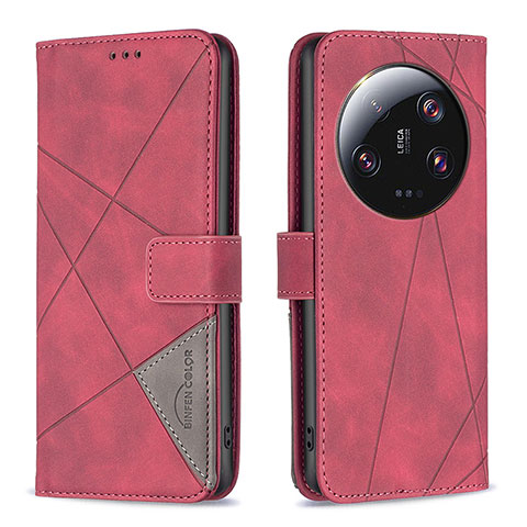 Handytasche Stand Schutzhülle Flip Leder Hülle B08F für Xiaomi Mi 13 Ultra 5G Rot