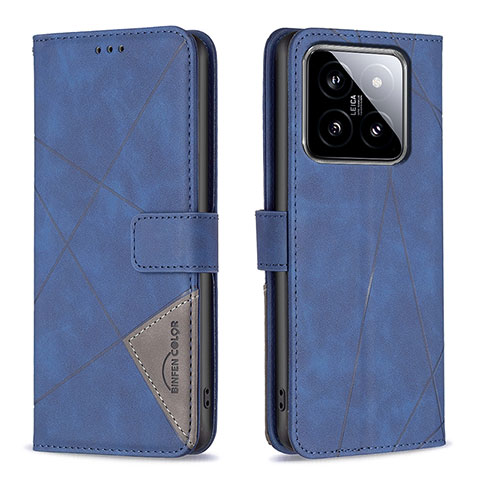 Handytasche Stand Schutzhülle Flip Leder Hülle B08F für Xiaomi Mi 14 5G Blau