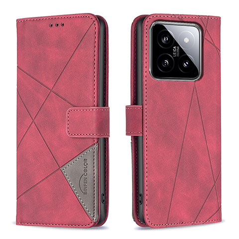 Handytasche Stand Schutzhülle Flip Leder Hülle B08F für Xiaomi Mi 14 5G Rot