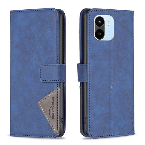 Handytasche Stand Schutzhülle Flip Leder Hülle B08F für Xiaomi Poco C51 Blau