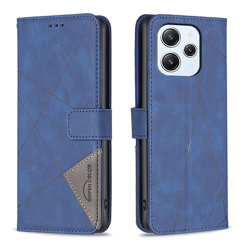 Handytasche Stand Schutzhülle Flip Leder Hülle B08F für Xiaomi Redmi 12 4G Blau