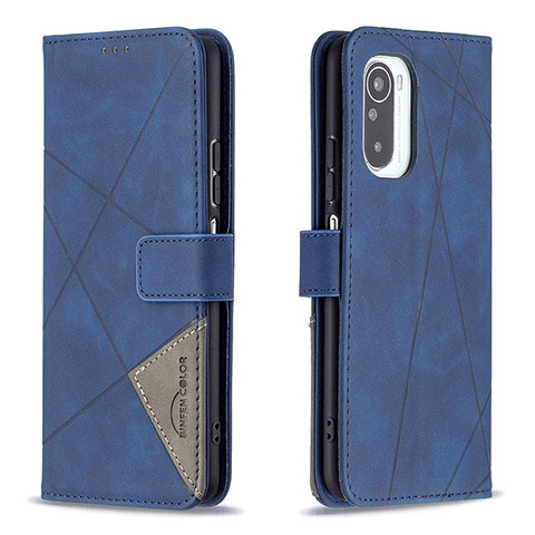 Handytasche Stand Schutzhülle Flip Leder Hülle B08F für Xiaomi Redmi K40 5G Blau