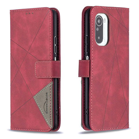 Handytasche Stand Schutzhülle Flip Leder Hülle B08F für Xiaomi Redmi K40 5G Rot