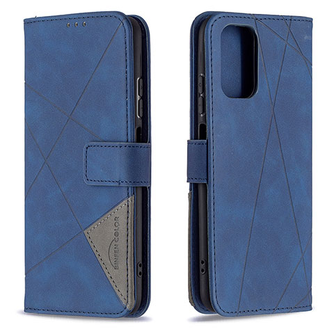 Handytasche Stand Schutzhülle Flip Leder Hülle B08F für Xiaomi Redmi Note 10 4G Blau