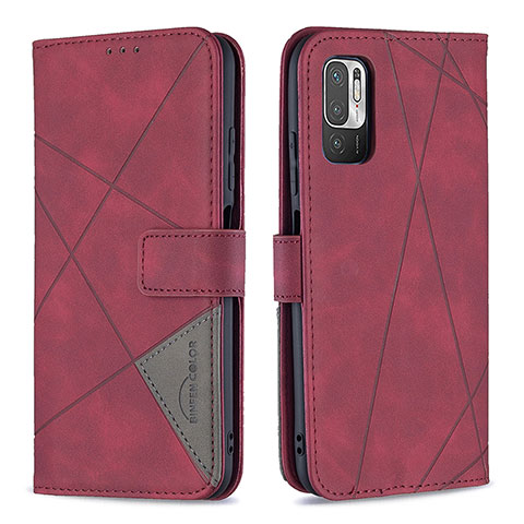 Handytasche Stand Schutzhülle Flip Leder Hülle B08F für Xiaomi Redmi Note 10T 5G Rot