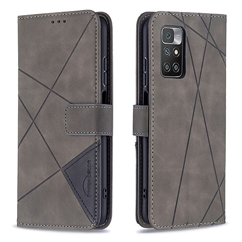 Handytasche Stand Schutzhülle Flip Leder Hülle B08F für Xiaomi Redmi Note 11 4G (2021) Grau