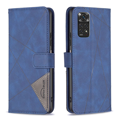 Handytasche Stand Schutzhülle Flip Leder Hülle B08F für Xiaomi Redmi Note 11 4G (2022) Blau