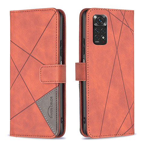 Handytasche Stand Schutzhülle Flip Leder Hülle B08F für Xiaomi Redmi Note 11 4G (2022) Orange