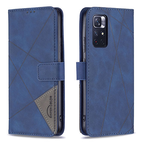 Handytasche Stand Schutzhülle Flip Leder Hülle B08F für Xiaomi Redmi Note 11S 5G Blau