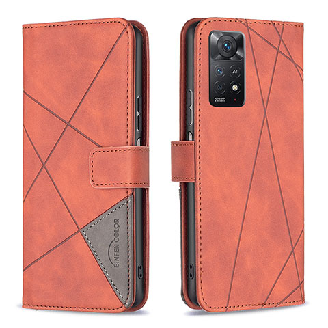 Handytasche Stand Schutzhülle Flip Leder Hülle B08F für Xiaomi Redmi Note 12 Pro 4G Orange