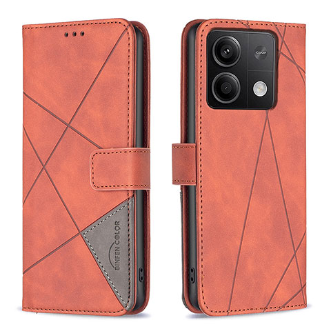 Handytasche Stand Schutzhülle Flip Leder Hülle B08F für Xiaomi Redmi Note 13 5G Orange