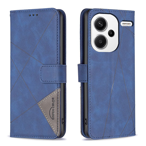 Handytasche Stand Schutzhülle Flip Leder Hülle B08F für Xiaomi Redmi Note 13 Pro+ Plus 5G Blau