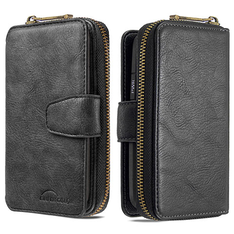 Handytasche Stand Schutzhülle Flip Leder Hülle B10F für Samsung Galaxy A50S Schwarz