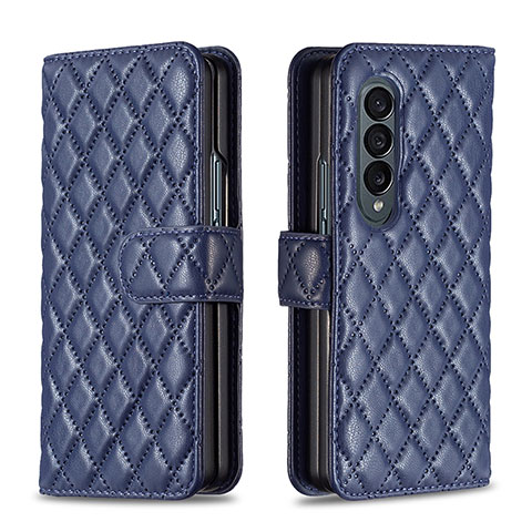 Handytasche Stand Schutzhülle Flip Leder Hülle B10F für Samsung Galaxy Z Fold3 5G Blau