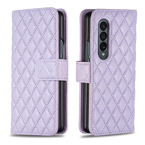 Handytasche Stand Schutzhülle Flip Leder Hülle B10F für Samsung Galaxy Z Fold3 5G Violett