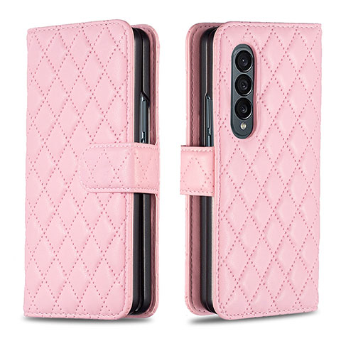 Handytasche Stand Schutzhülle Flip Leder Hülle B10F für Samsung Galaxy Z Fold4 5G Rosegold