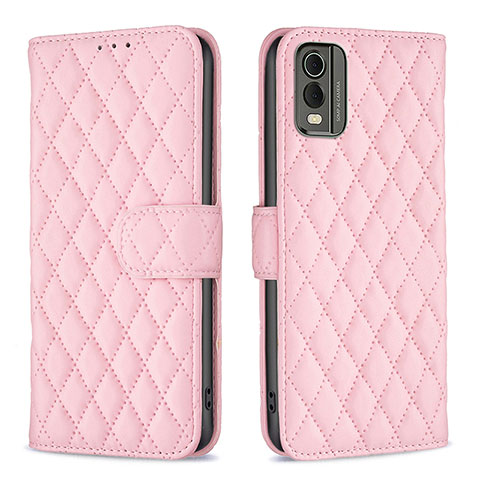 Handytasche Stand Schutzhülle Flip Leder Hülle B11F für Nokia C32 Rosegold