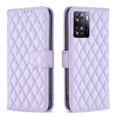 Handytasche Stand Schutzhülle Flip Leder Hülle B11F für Oppo A77s Violett