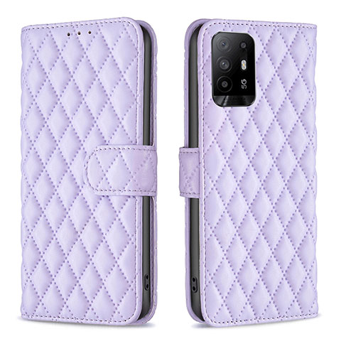 Handytasche Stand Schutzhülle Flip Leder Hülle B11F für Oppo F19 Pro+ Plus 5G Violett