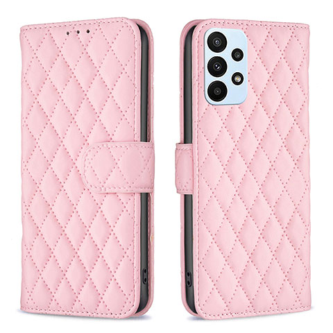 Handytasche Stand Schutzhülle Flip Leder Hülle B11F für Samsung Galaxy A23 5G Rosegold