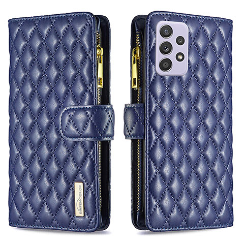 Handytasche Stand Schutzhülle Flip Leder Hülle B11F für Samsung Galaxy A52 4G Blau