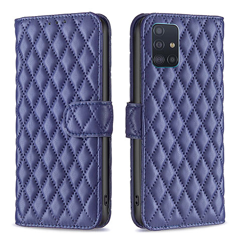 Handytasche Stand Schutzhülle Flip Leder Hülle B11F für Samsung Galaxy M40S Blau