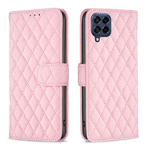 Handytasche Stand Schutzhülle Flip Leder Hülle B11F für Samsung Galaxy M53 5G Rosegold