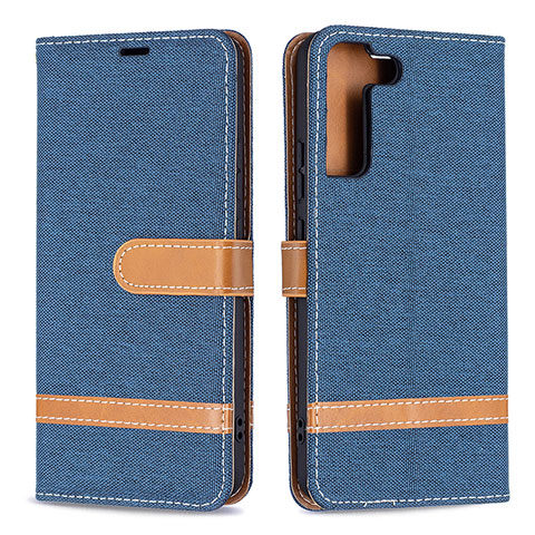 Handytasche Stand Schutzhülle Flip Leder Hülle B11F für Samsung Galaxy S21 5G Königs Blau