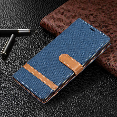 Handytasche Stand Schutzhülle Flip Leder Hülle B11F für Samsung Galaxy S21 Ultra 5G Blau