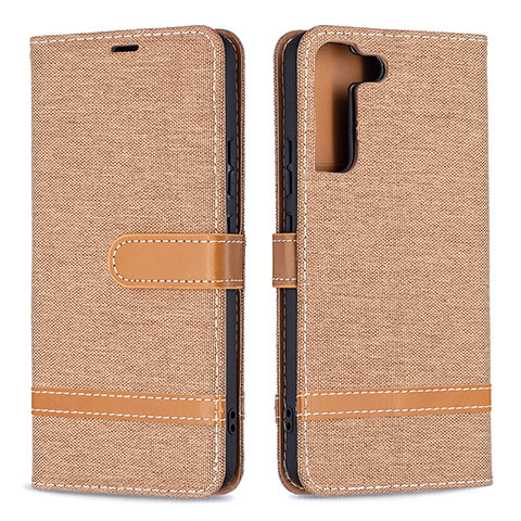 Handytasche Stand Schutzhülle Flip Leder Hülle B11F für Samsung Galaxy S22 Plus 5G Gold