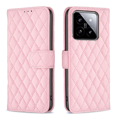 Handytasche Stand Schutzhülle Flip Leder Hülle B11F für Xiaomi Mi 14 Pro 5G Rosegold