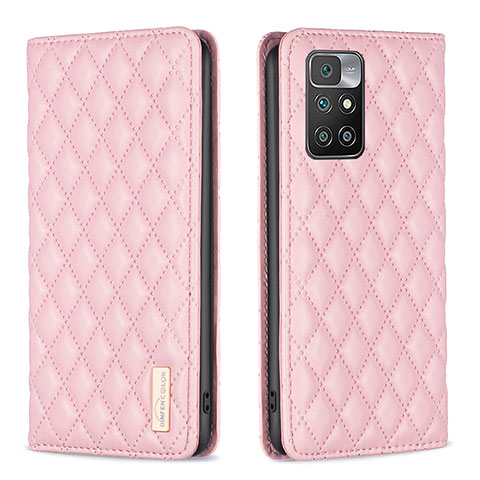 Handytasche Stand Schutzhülle Flip Leder Hülle B11F für Xiaomi Redmi 10 (2022) Rosegold