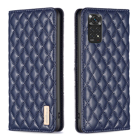 Handytasche Stand Schutzhülle Flip Leder Hülle B11F für Xiaomi Redmi Note 11 4G (2022) Blau