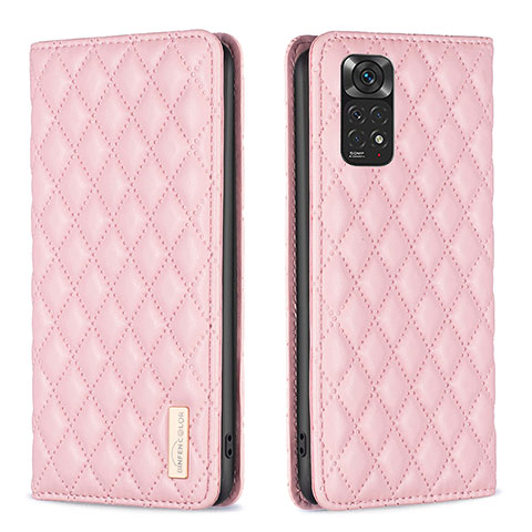 Handytasche Stand Schutzhülle Flip Leder Hülle B11F für Xiaomi Redmi Note 11 4G (2022) Rosegold