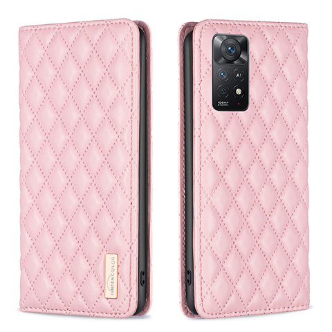 Handytasche Stand Schutzhülle Flip Leder Hülle B11F für Xiaomi Redmi Note 11 Pro 5G Rosegold