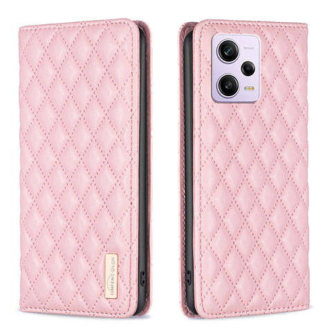 Handytasche Stand Schutzhülle Flip Leder Hülle B11F für Xiaomi Redmi Note 12 Explorer Rosegold