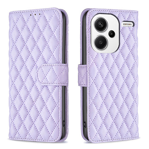 Handytasche Stand Schutzhülle Flip Leder Hülle B11F für Xiaomi Redmi Note 13 Pro+ Plus 5G Violett