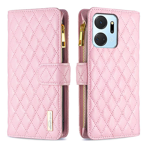 Handytasche Stand Schutzhülle Flip Leder Hülle B12F für Huawei Honor X7a Rosegold