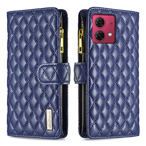 Handytasche Stand Schutzhülle Flip Leder Hülle B12F für Motorola Moto G84 5G Blau