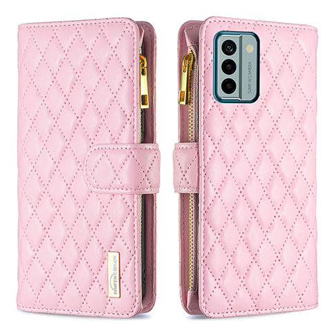 Handytasche Stand Schutzhülle Flip Leder Hülle B12F für Nokia G22 Rosegold