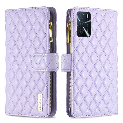 Handytasche Stand Schutzhülle Flip Leder Hülle B12F für Oppo A16 Violett