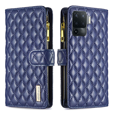 Handytasche Stand Schutzhülle Flip Leder Hülle B12F für Oppo A94 4G Blau