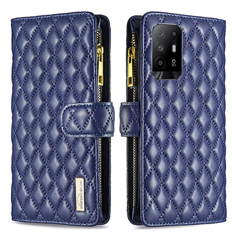 Handytasche Stand Schutzhülle Flip Leder Hülle B12F für Oppo A95 5G Blau