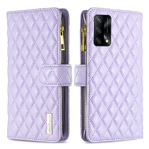 Handytasche Stand Schutzhülle Flip Leder Hülle B12F für Oppo F19s Violett