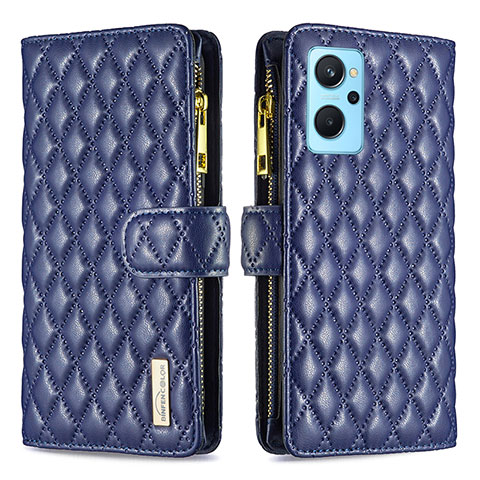 Handytasche Stand Schutzhülle Flip Leder Hülle B12F für Oppo K10 4G Blau