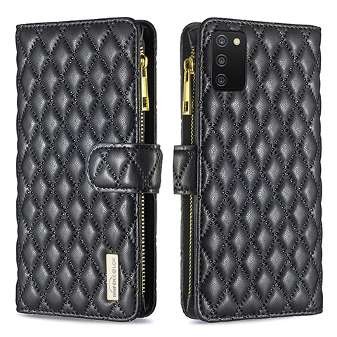 Handytasche Stand Schutzhülle Flip Leder Hülle B12F für Samsung Galaxy A03s Schwarz