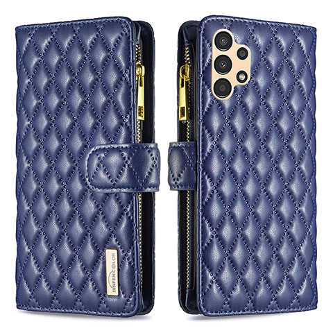 Handytasche Stand Schutzhülle Flip Leder Hülle B12F für Samsung Galaxy A13 4G Blau