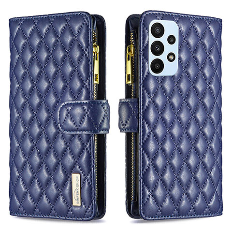 Handytasche Stand Schutzhülle Flip Leder Hülle B12F für Samsung Galaxy A23 4G Blau