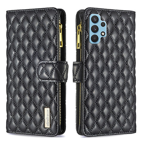 Handytasche Stand Schutzhülle Flip Leder Hülle B12F für Samsung Galaxy A32 4G Schwarz